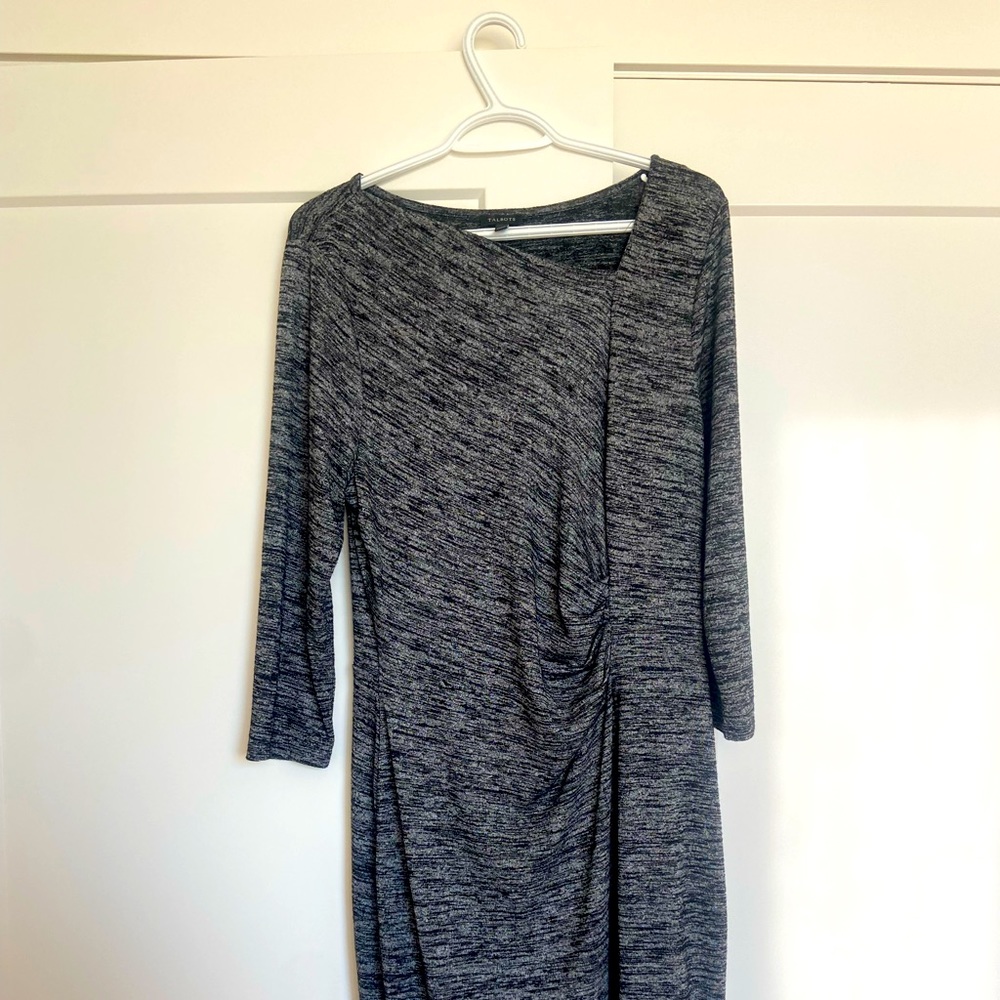 Talbots dress with asymmetrical neck line.